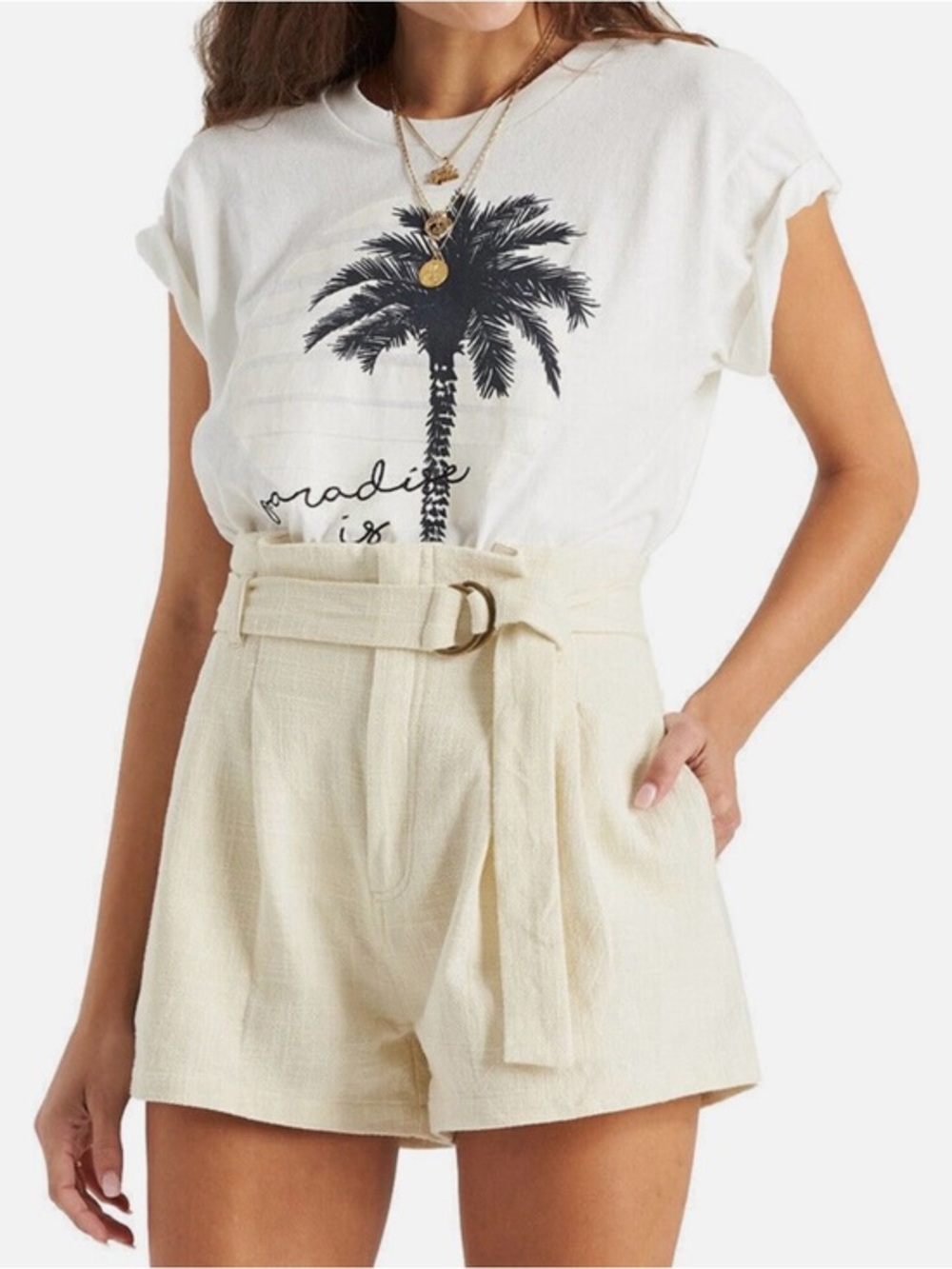 Billabong Women's Island Getaway Shorts Ecru 26